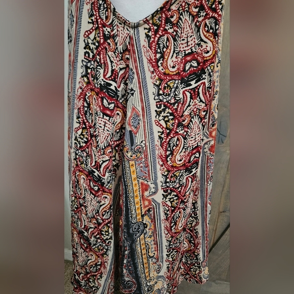 AMERICAN THREADS Paisley Print High Neck Halter Mini Dress.Black/red Multi.M NWT - Picture 12 of 14